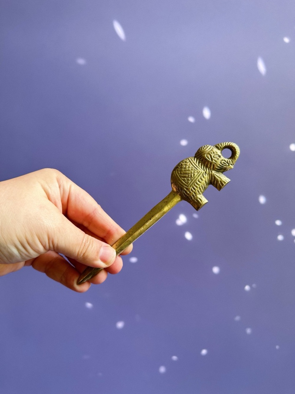 Brass Elephant Letter Opener - Gold Tone